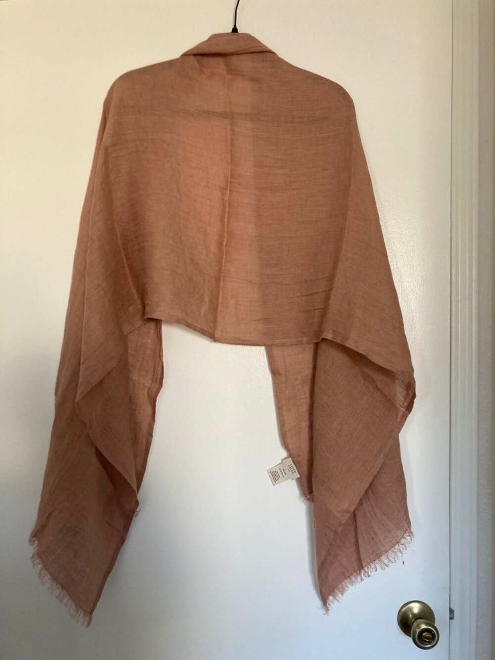 New Linen Tales Cafe Creme Linen Woodbine Scarf